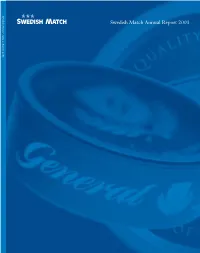 Swedish Match Annual Report 2001 .Com