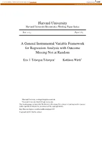 A General Instrumental Variable Framework for Regression Analysis with Outcome Missing Not at Random