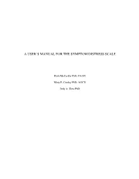 A User's Manual for the Symptom Distress Scale