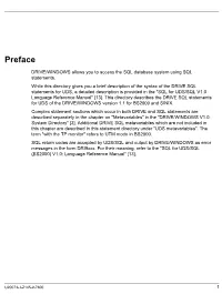 DRIVE/WINDOWS V1.1 SQL Statements For