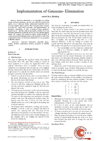 Implementation of Gaussian- Elimination