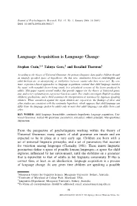 Language Acquisition Is Language Change