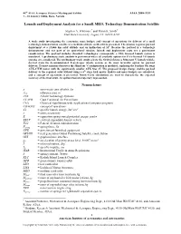 Launch and Deployment Analysis for a Small, MEO, Technology Demonstration Satellite