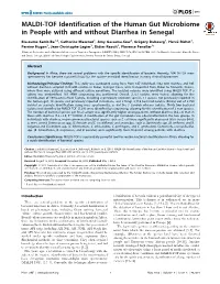 MALDI-TOF Identification of the Human Gut Microbiome in People with and Without Diarrhea in Senegal