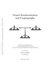 Neural Synchronization and Cryptography