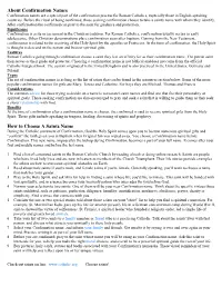 About Confirmation Names How to Choose a Saints Name