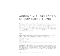 Appendix 2: Selected Group Exhibitions