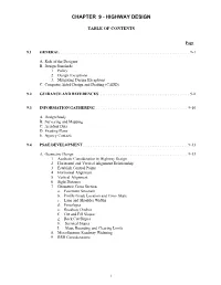 FLH Project Development and Design Manual, Chpt. 9