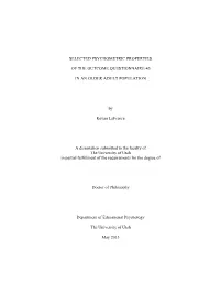 Running Head: the RELIABILITY and VALIDITY of the OQ-45 IN