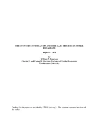 The Economics of Data Caps and Free Data Services in Mobile Broadband
