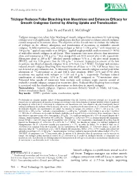 Triclopyr Reduces Foliar Bleaching from Mesotrione and Enhances Efficacy for Smooth Crabgrass Control by Altering Uptake and Translocation