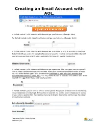 Creating an Email Account with AOL