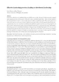 Effective Leadership Practices Leading to Distributed Leadership