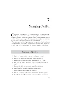 Managing Conflict