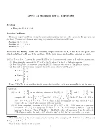 MATH 412 PROBLEM SET 11, SOLUTIONS Reading: • Hungerford