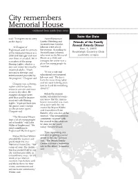 Memorial House Continued from Inside Front Cover Save the Date Said