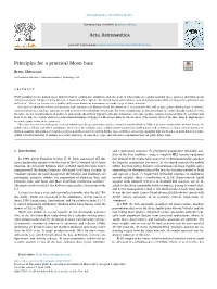 Principles for a Practical Moon Base T Brent Sherwood