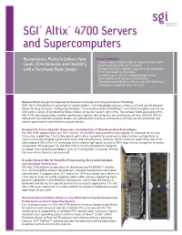 SGI® Altix® 4700 Servers and Supercomputers