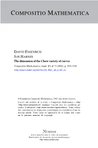 The Dimension of the Chow Variety of Curves Compositio Mathematica, Tome 83, No 3 (1992), P