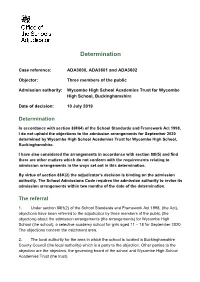 Wycombe High School Academies Trust for Wycombe High School, Buckinghamshire