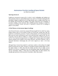 Autonomous Precision Landing of Space Rockets Lars Blackmore, Spacex