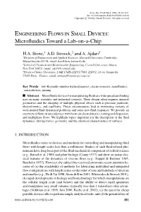 Microfluidics Toward a Lab-On-A-Chip