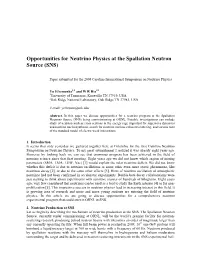Opportunities for Neutrino Physics at the Spallation Neutron Source (SNS)