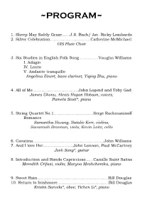 Spring Recital Program