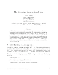 The Alternating Sign Matrix Polytope