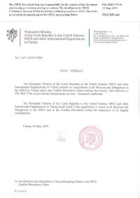 The OSCE Secretariat Bears No Responsibility for the Content of This Document FSC.EMI/174/19 and Circulates It Without Altering Its Content