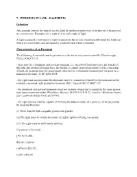 7 - Interests in Land - Easements