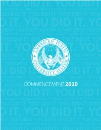 APUS Commencement Program 2020