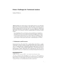 Future Challenges for Variational Analysis
