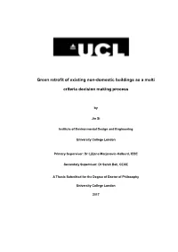 Green Retrofit of Existing Non-Domestic Buildings As a Multi Criteria Decision Making Process