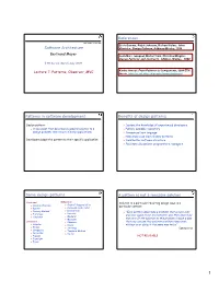 Software Architecture Bertrand Meyer Lecture 7: Patterns, Observer, MVC