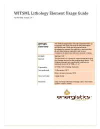 WITSML Lithology Object Usage Guide