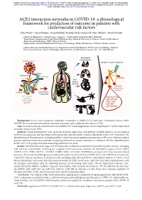 ACE2 Interaction Networks in COVID-19