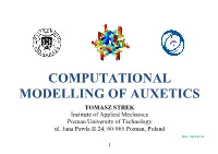 Computational Modelling of Auxetics