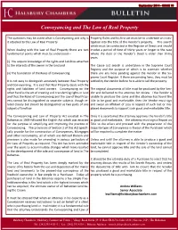 Conveyancing and the Law of Real Property