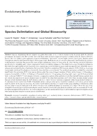 Evolutionary Bioinformatics Species Delimitation and Global Biosecurity