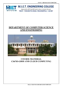Grid and Cloud Computing
