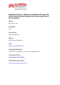 Population Structure, Migration and Habitat Ecology of the Green Turtle (Chelonia Mydas) in the Grand Lagon Sud of New Caledonia