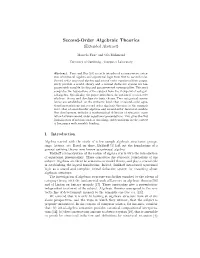 Second-Order Algebraic Theories (Extended Abstract)
