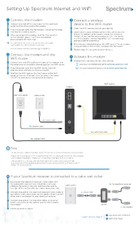 Setting up Spectrum Internet and Wifi