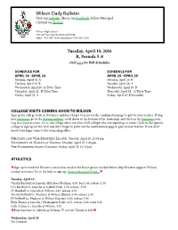 Wilson Daily Bulletin Visit Our Website, Like Us on Facebook, Follow Principal Chatard on Twitter