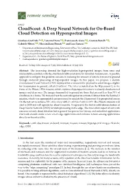 A Deep Neural Network for On-Board Cloud Detection on Hyperspectral Images