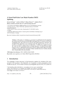 A Novel Full-Euler Low Mach Number IMEX Splitting 1 Introduction