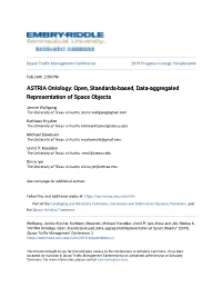 ASTRIA Ontology: Open, Standards-Based, Data-Aggregated Representation of Space Objects