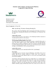 Attention ASX Company Announcements Platform