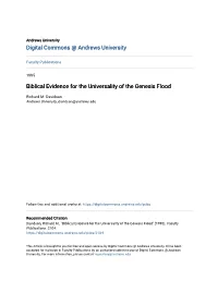 Biblical Evidence for the Universality of the Genesis Flood